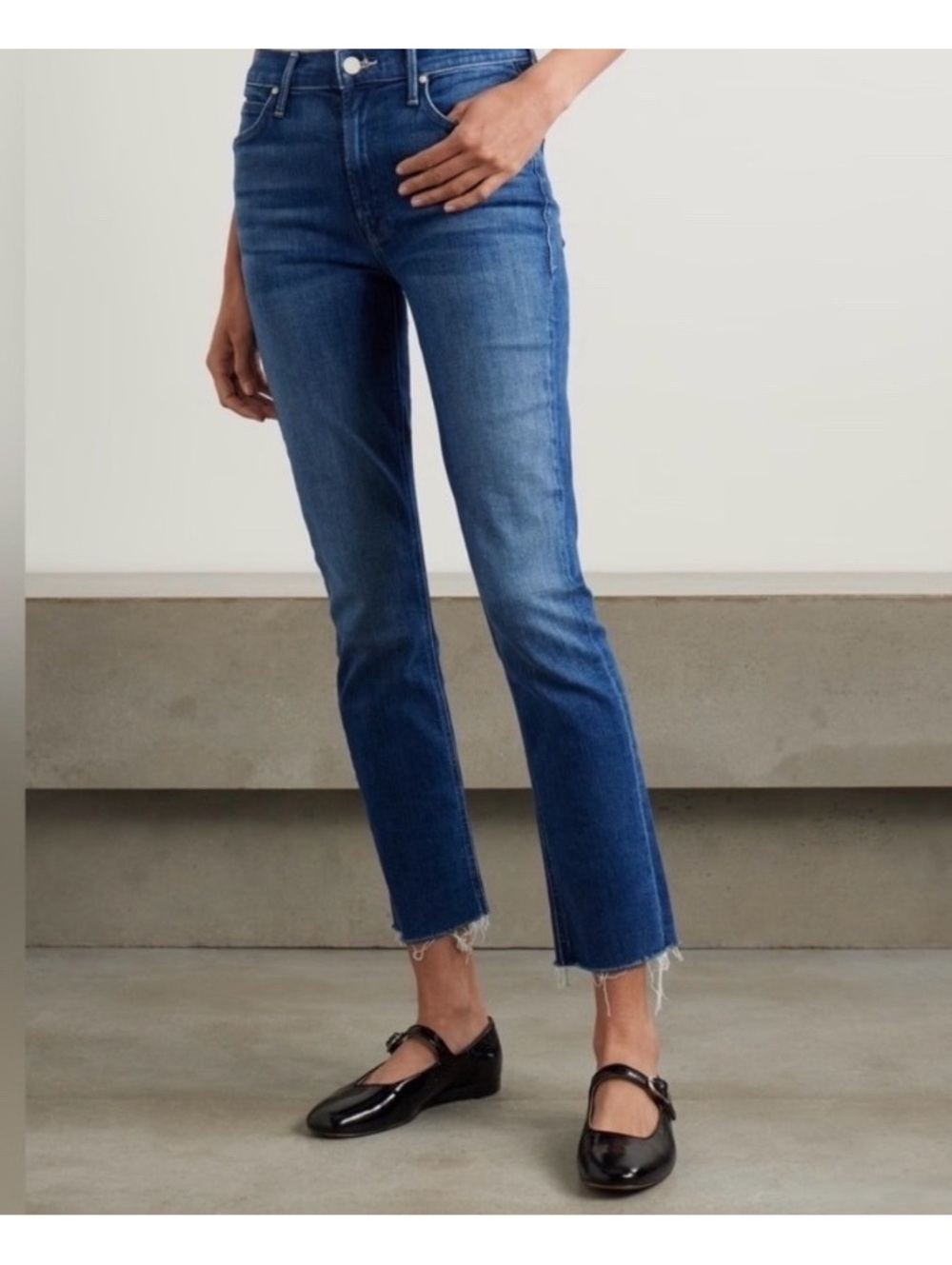 Mother Looker Ankle Fray in Satisfaction Guaranteed slim straight fit 28
